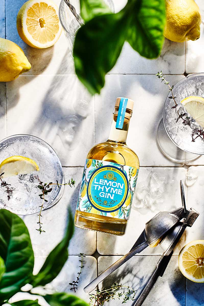 Produktfotografie Lemon Thyme Gin + Sommer Cocktails